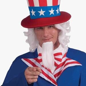Rubie's Stars and Stripes Costume Wig and beard set patriotic History wig